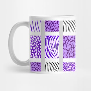 White and Purple Mixed Animal Print Mug